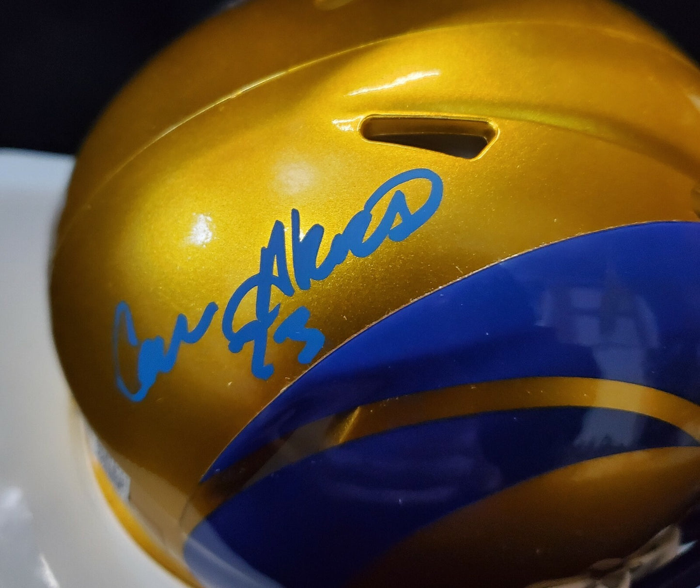 Los Angeles Rams Cam Akers Autographed Flash Mini Helmet Beckett Holo