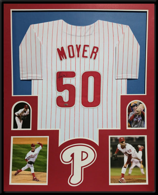Framed Philadelphia Phillies Jamie Moyer Autographed Signed Jersey Playball Coa