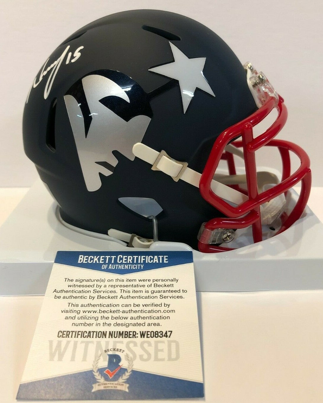 N'keal Harry Signed New England Patriots Amp Mini Helmet Beckett Coa