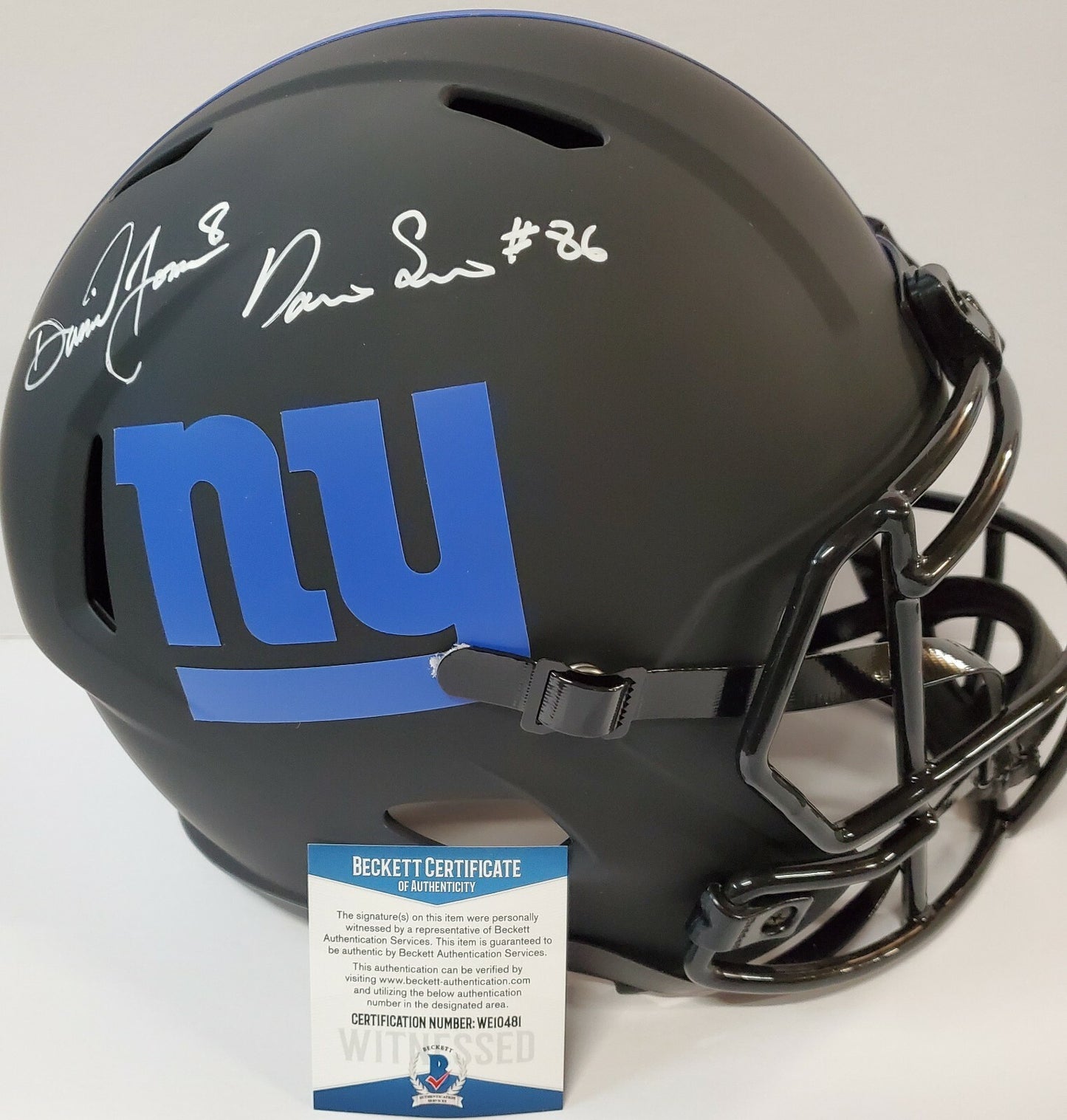 Daniel Jones Darius Slayton Autographed Ny Giants Eclipse Replica Helmet 2X Coa