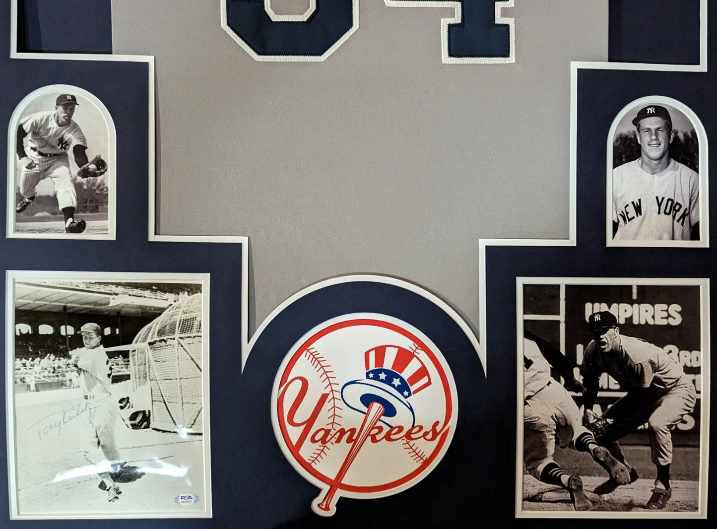 Framed New York Yankees Tony Kubek Jersey Display With Signed 8X10