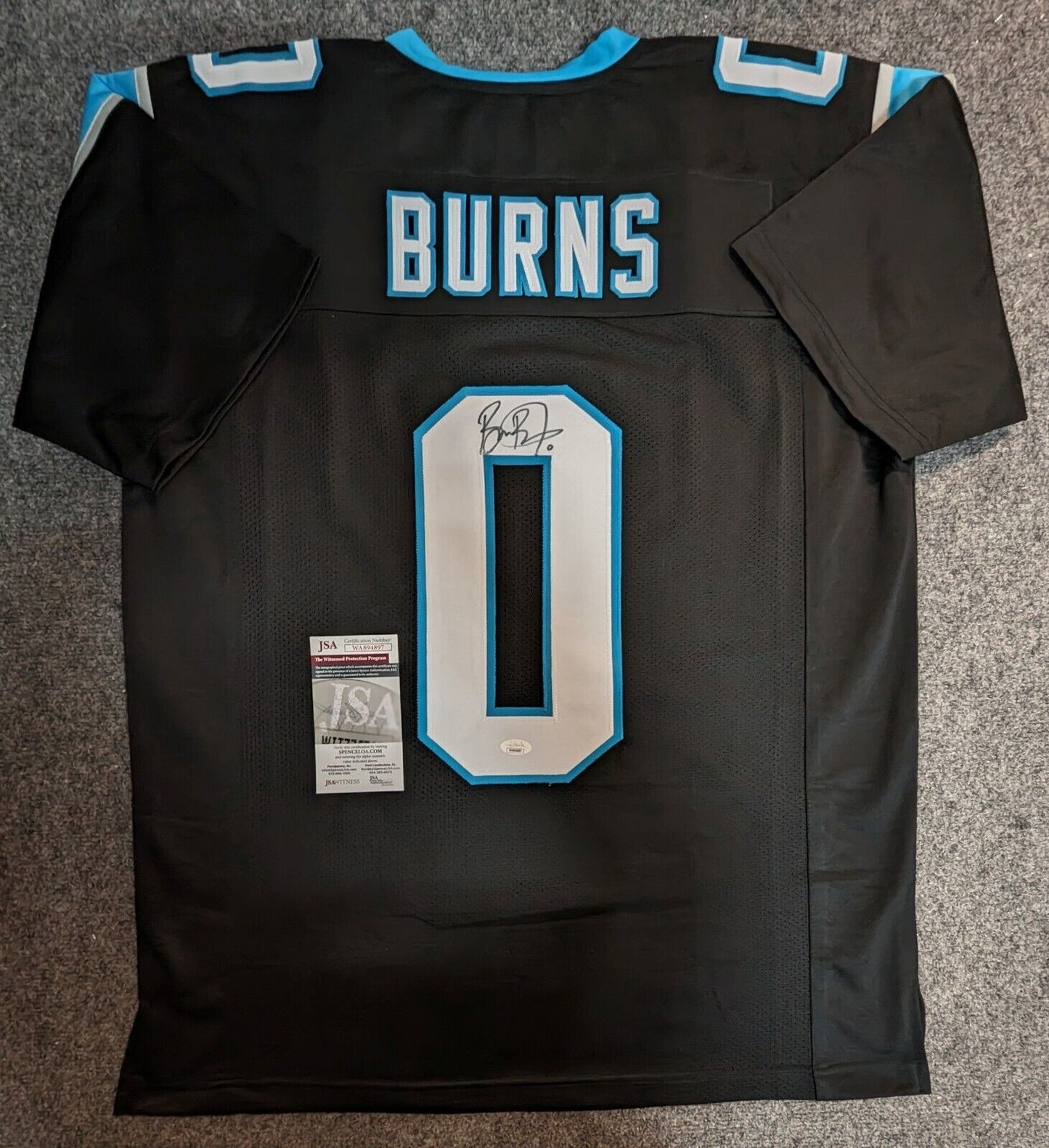 MVP Authentics Carolina Panthers Brian Burns Autographed Signed Jersey Jsa  Coa Number Zero 143.10 sports jersey framing , jersey framing