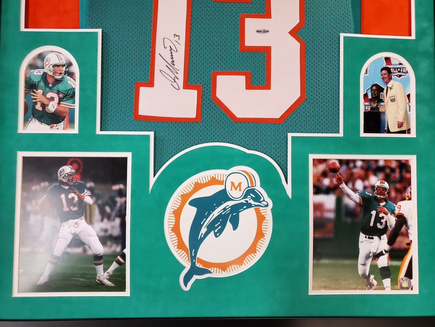 Framed Miami Dolphins Dan Marino Autographed Signed Jersey Upper Deck Coa