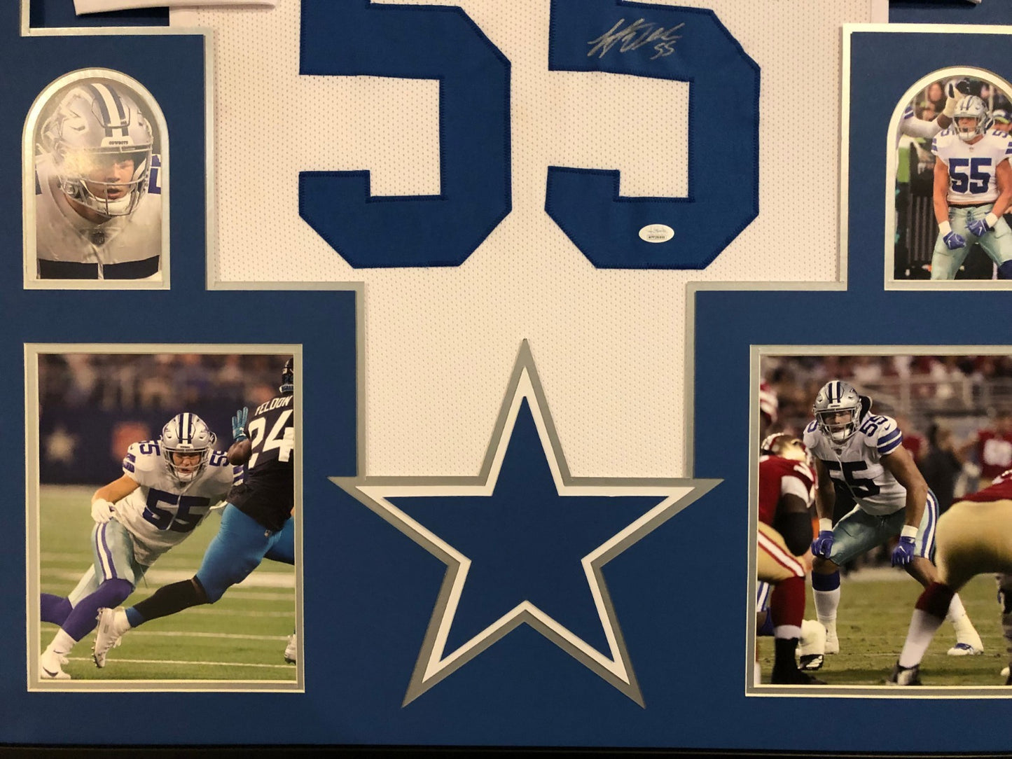 Framed Dallas Cowboys Leighton Vander Esch Autographed Signed Jersey Jsa Coa