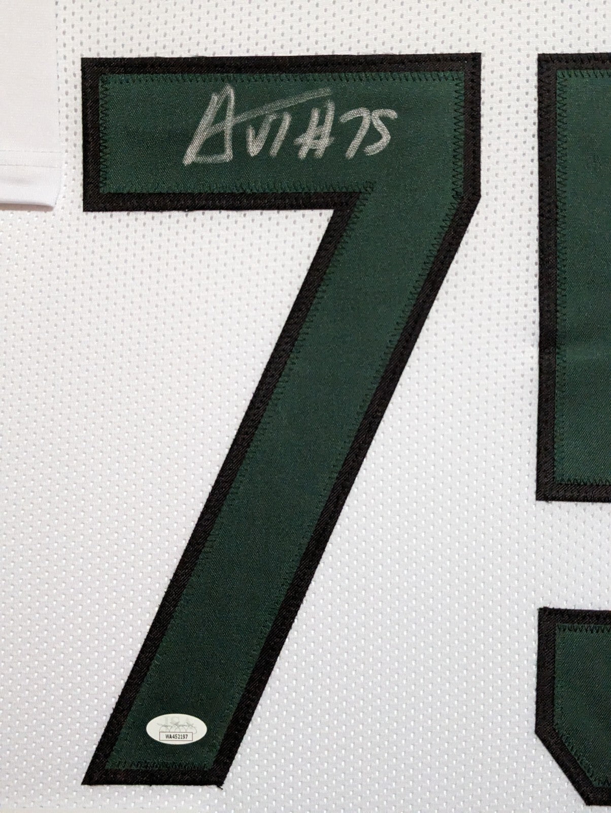 Framed New York Jets Alijah Vera-Tucker Autographed Signed Jersey Jsa Coa