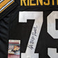 Pittsburgh Steelers John Rienstra Autographed Jersey Jsa Coa