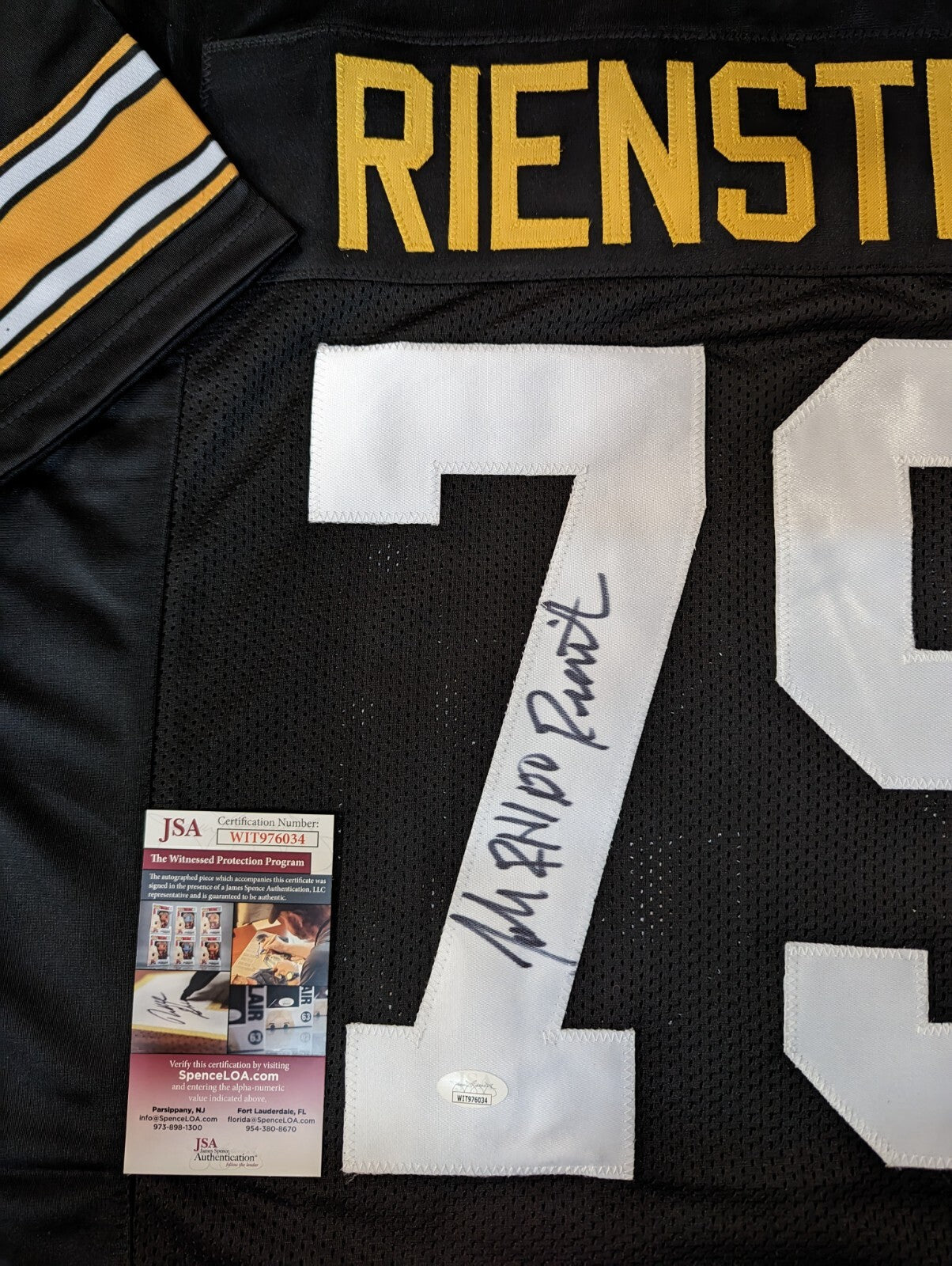 Pittsburgh Steelers John Rienstra Autographed Jersey Jsa Coa