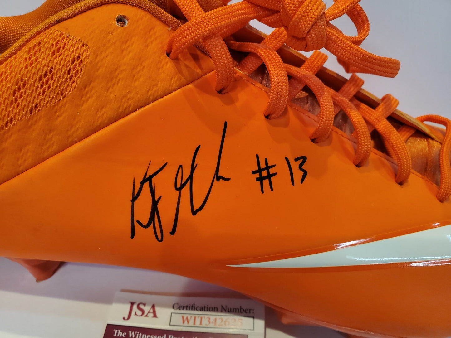 Denver Broncos Kj Hamler Autographed Signed Nike Cleat Jsa Coa
