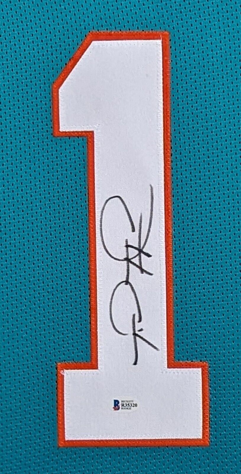 MVP Authentics Framed Miami Dolphins Tua Tagovailoa Autographed Signed Jersey Beckett Coa 585 sports jersey framing , jersey framing