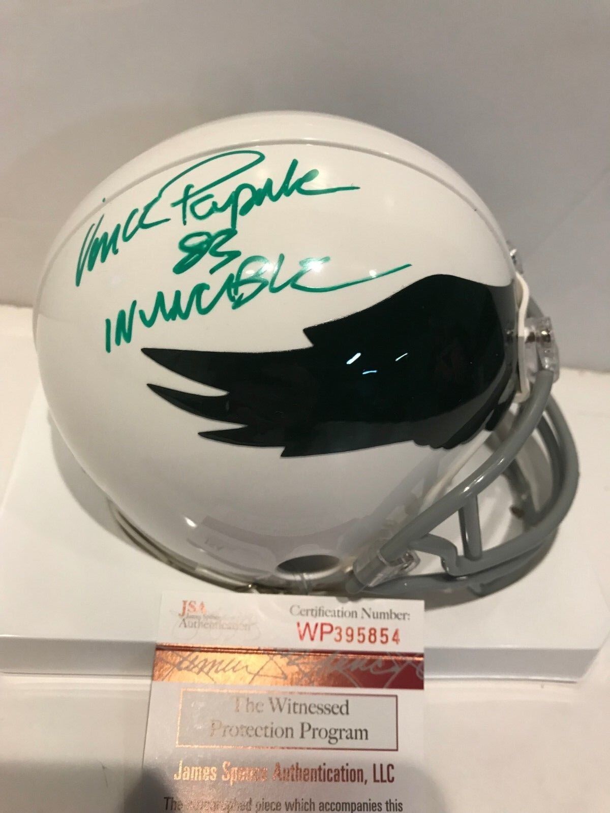 MVP Authentics Vince Papale Autographed Signed Inscribe Philadelphia Eagles Mini Helmet Jsa Coa 116.10 sports jersey framing , jersey framing