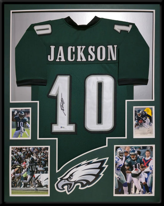 Framed Philadelphia Eagles Desean Jackson Autographed Signed Jersey Beckett Coa