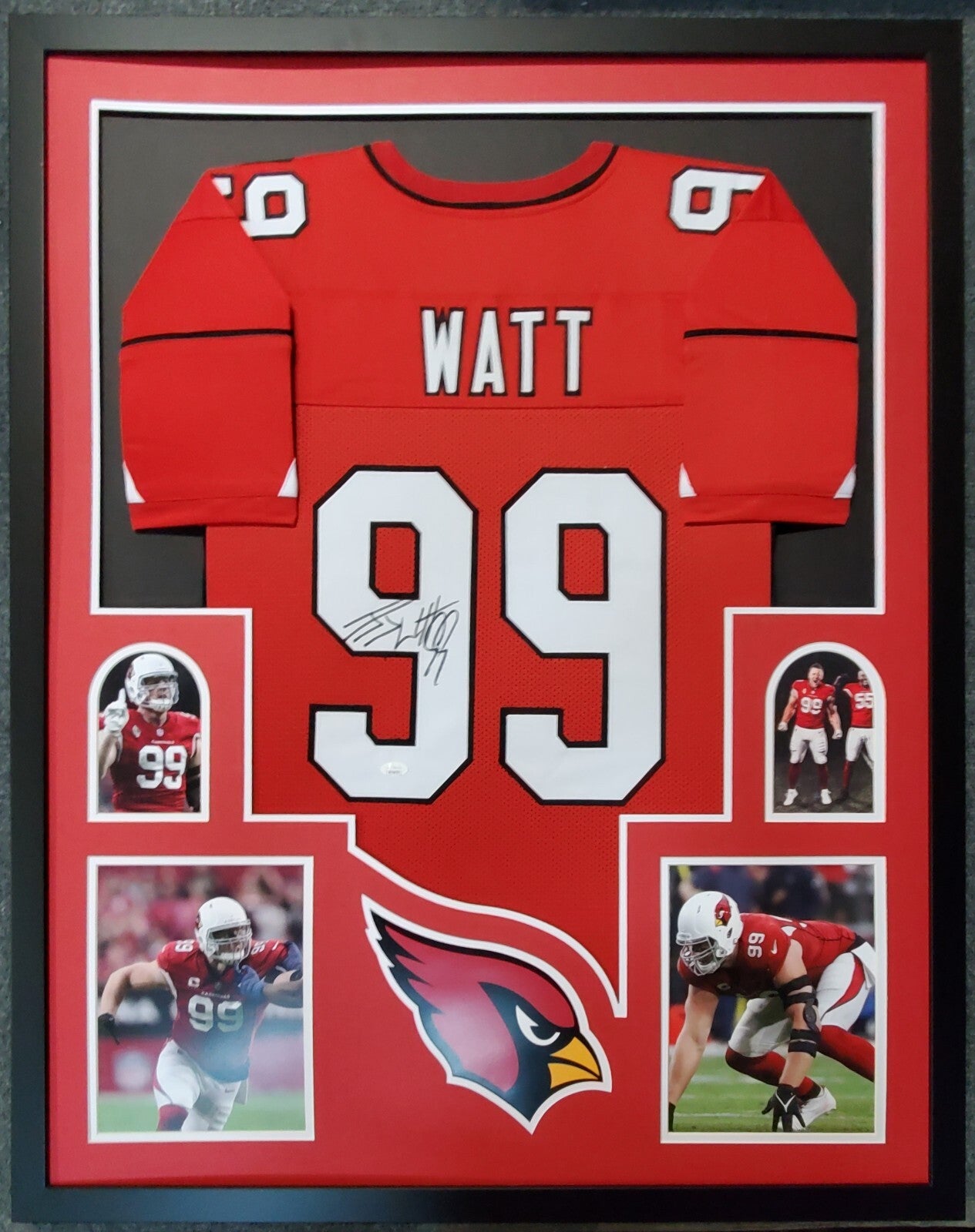Framed Arizona Cardinals Jj Watt Autographed Signed Jersey Jsa Coa