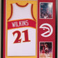 Framed Dominique Wilkins Autographed Signed Atlanta Hawks Jersey Jsa Coa