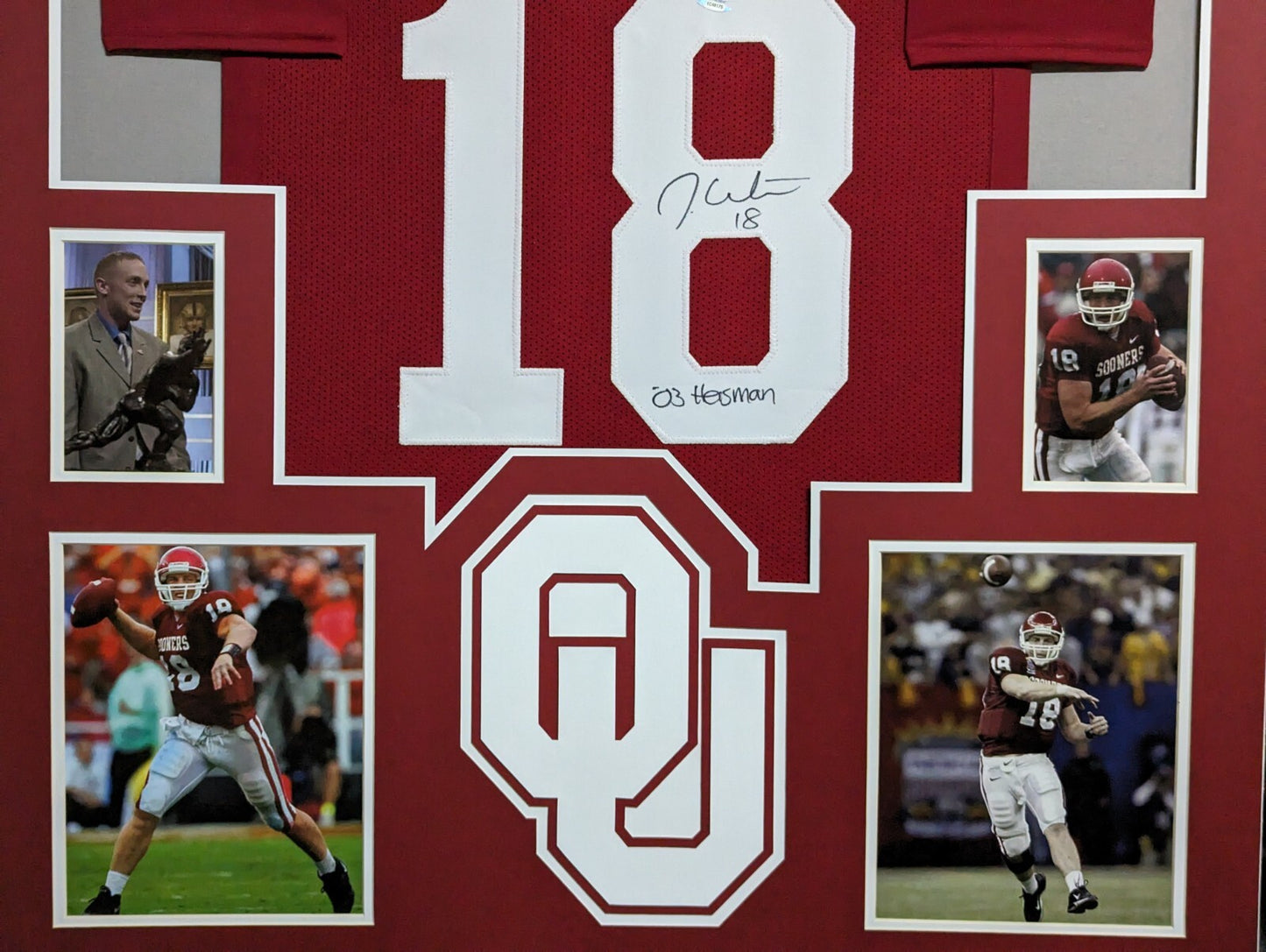 Framed Oklahoma Sooners Jason White Autographed Signed Jersey Psa Coa