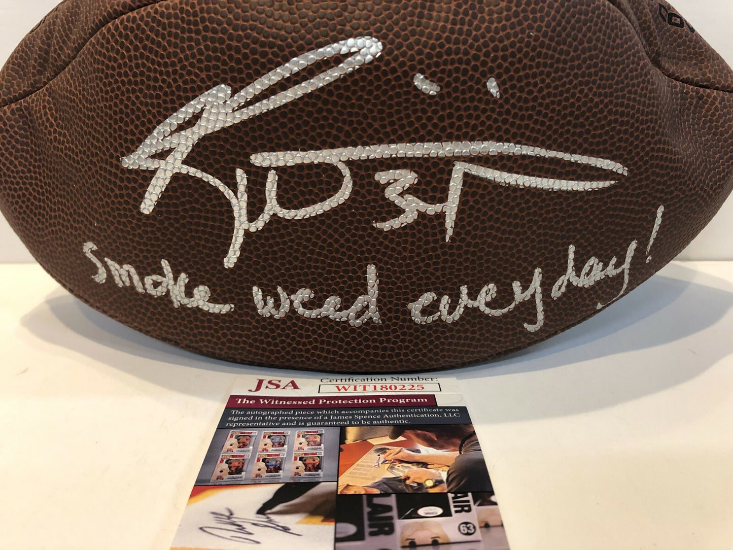 Miami Dolphins Ricky Williams Signed Inscribed Smoke Weed Nfl Football Jsa Coa