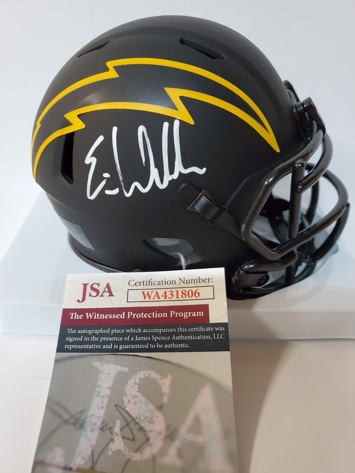 San Diego Chargers Eric Weddle Signed Eclipse Mini Helmet Jsa Coa