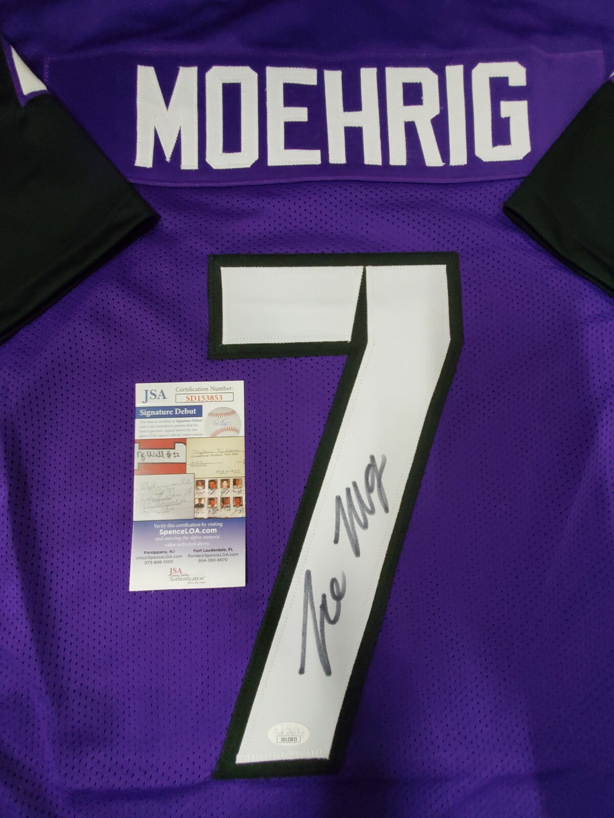 Tcu Horned Frogs Tre'von Moehrig Autographed Signed Jersey Jsa Coa