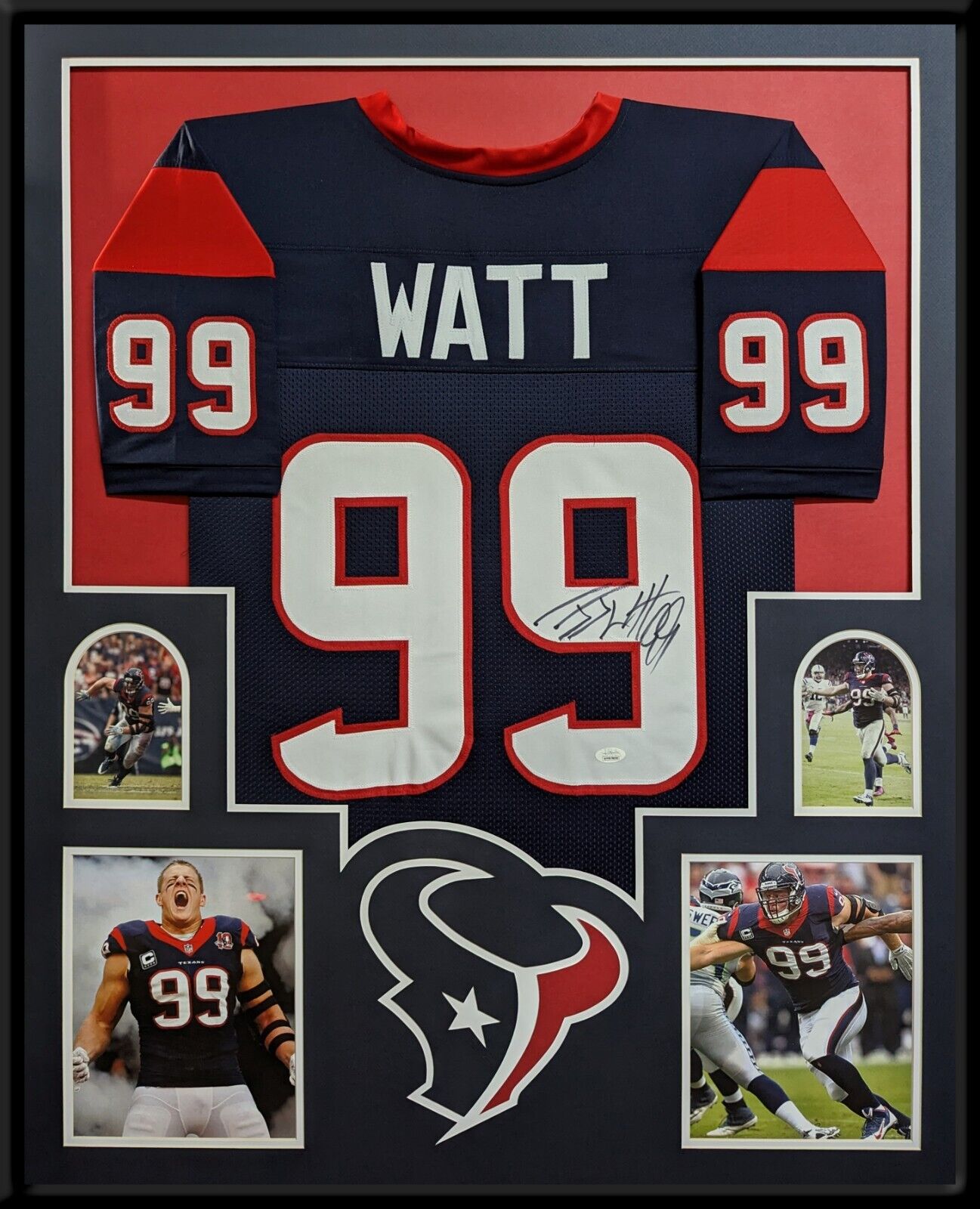MVP Authentics Framed Houston Texans Jj Watt Autographed Signed Jersey Jsa Coa 539.10 sports jersey framing , jersey framing