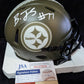 Pittsburgh Steelers Broderick Jones Autographed Salute Mini Helmet Jsa Coa
