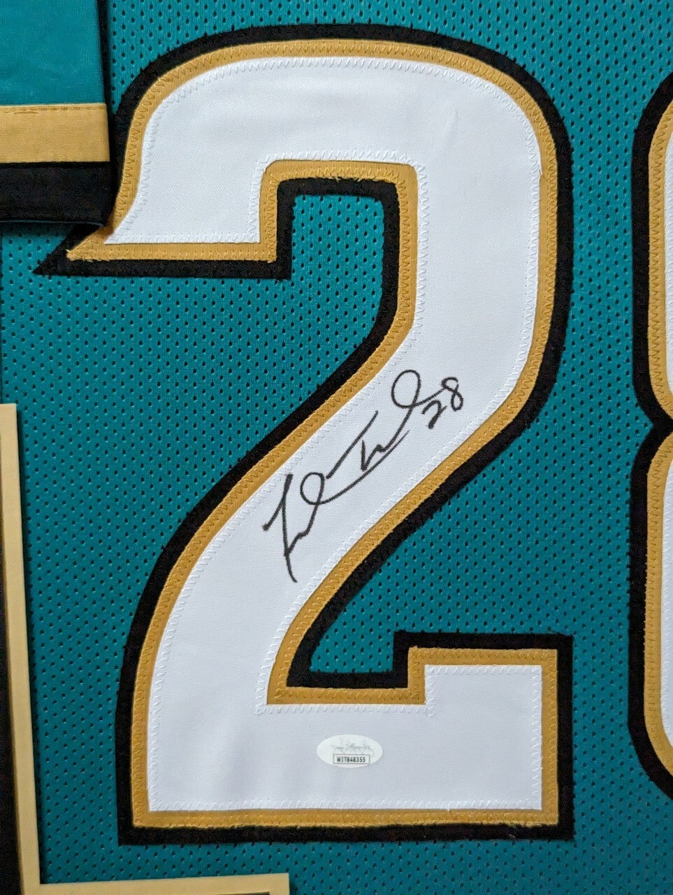 Framed Jacksonville Jaguars Fred Taylor Autographed Signed Jersey Jsa Coa