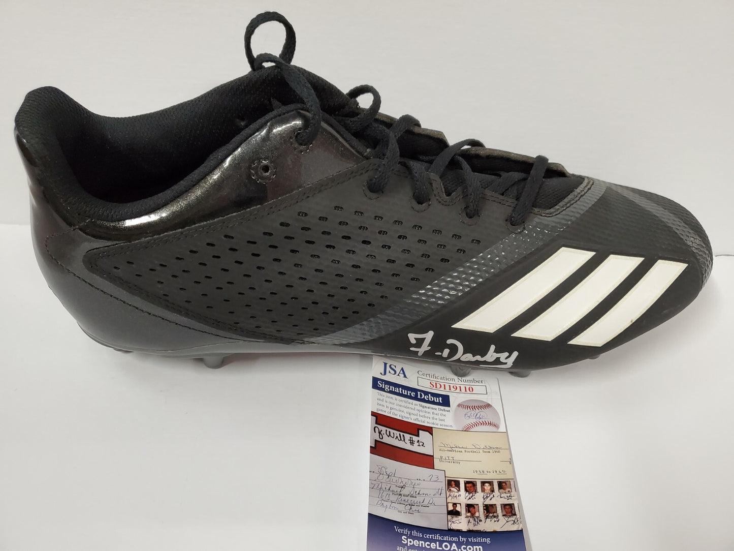 Frank Darby Autographed Signed Adidas Cleat Jsa Coa