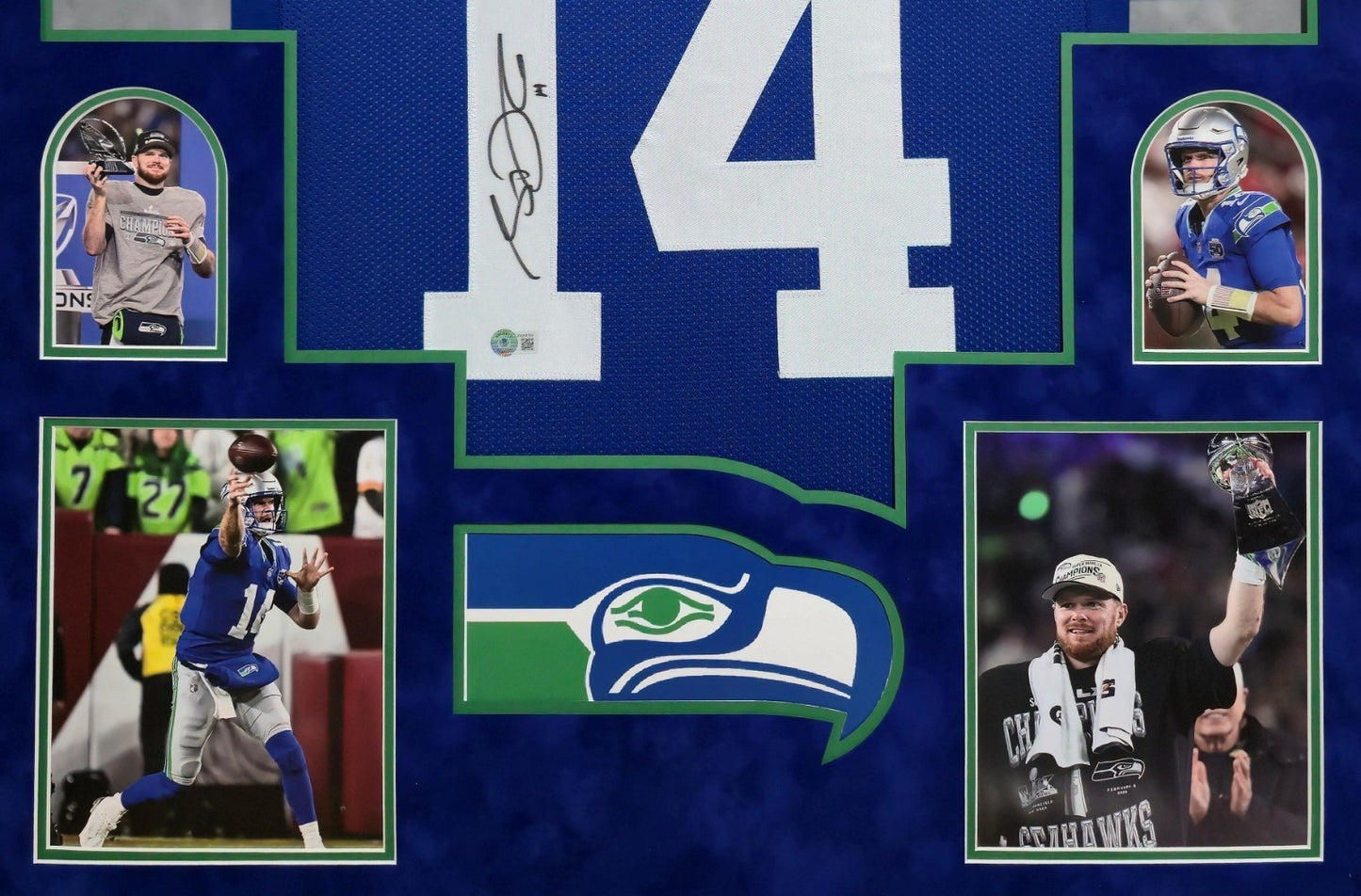 Framed In Suede Seattle Seahawks Sam Darnold Autographed Signed Jersey Beckett