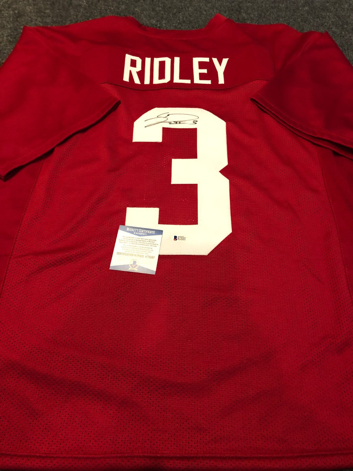 Alabama Crimson Tide Calvin Ridley Autographed Signed Jersey Beckett Coa
