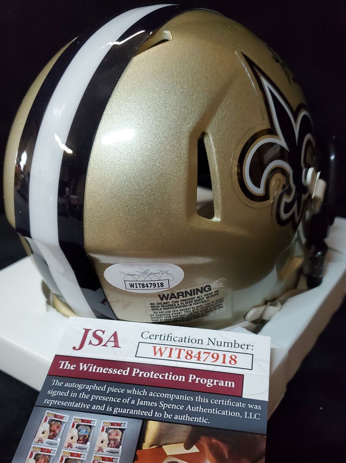 MVP Authentics New Orleans Saints Marques Colston Signed Speed Mini Helmet Jsa Coa 108 sports jersey framing , jersey framing