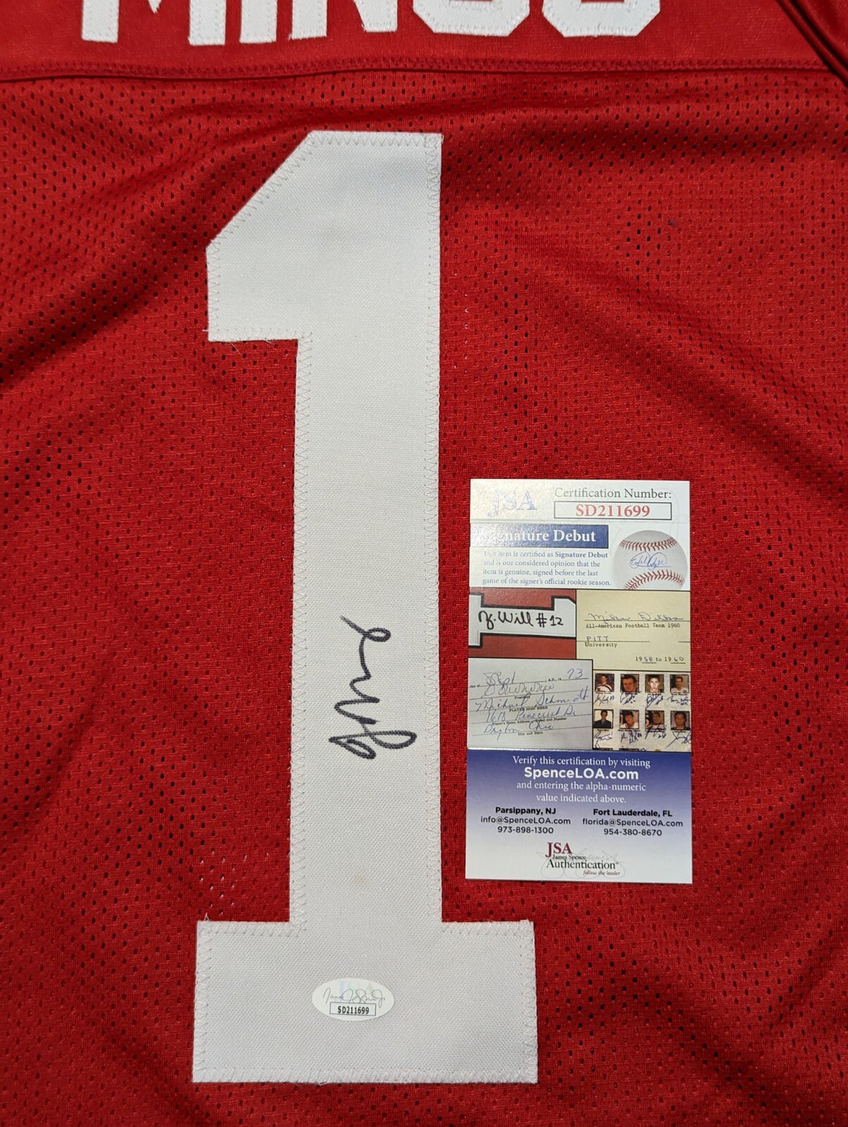 Ole Miss Rebels Jonathan Mingo Autographed Signed Jersey Jsa Coa
