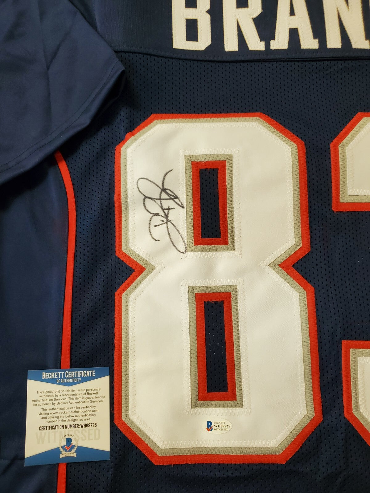 New England Patriots Deion Branch Autographed Signed Jersey Beckett Coa