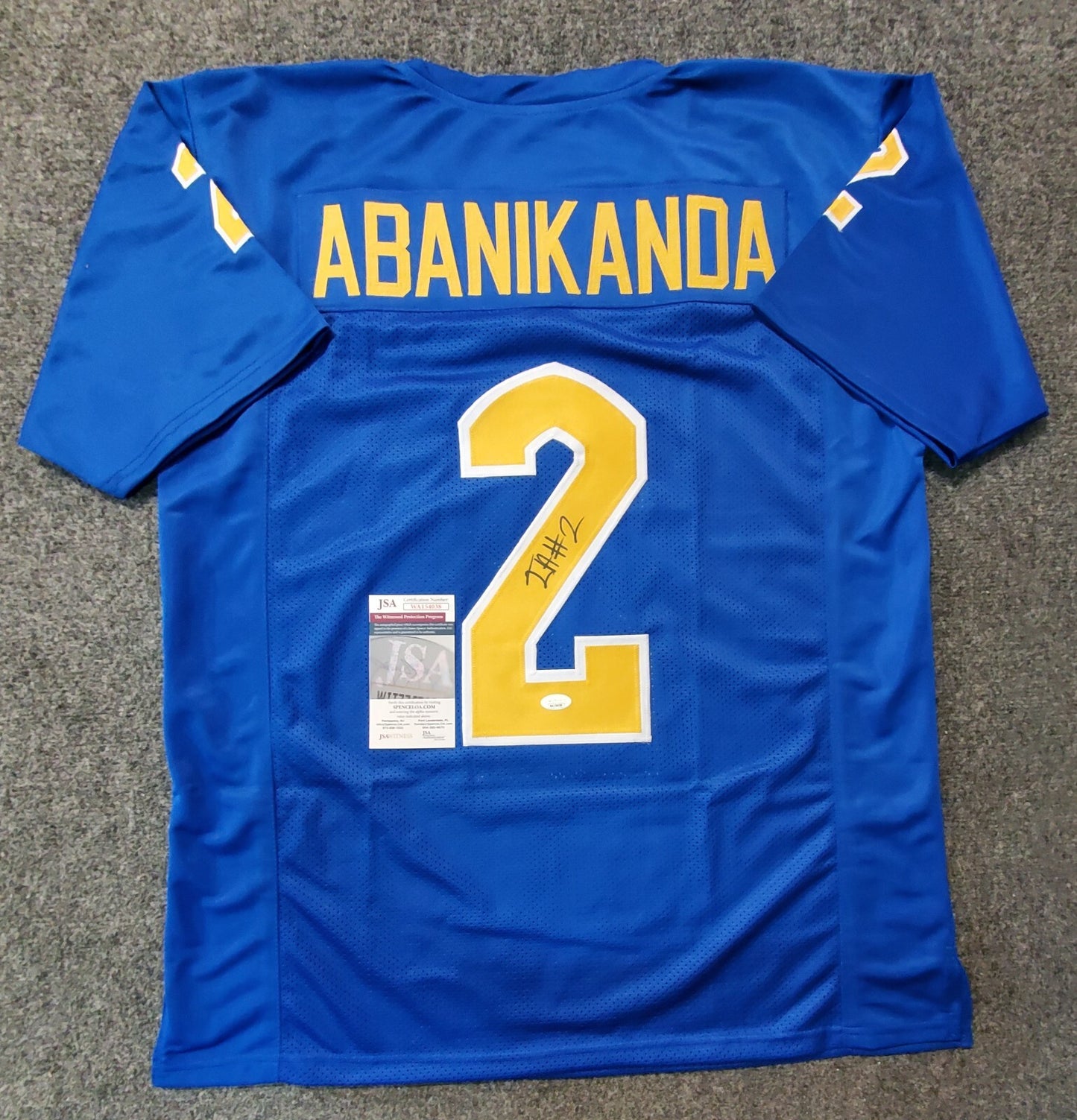 Pitt Panthers Israel "Izzy" Abanikanda Autographed Signed Jersey Jsa Coa