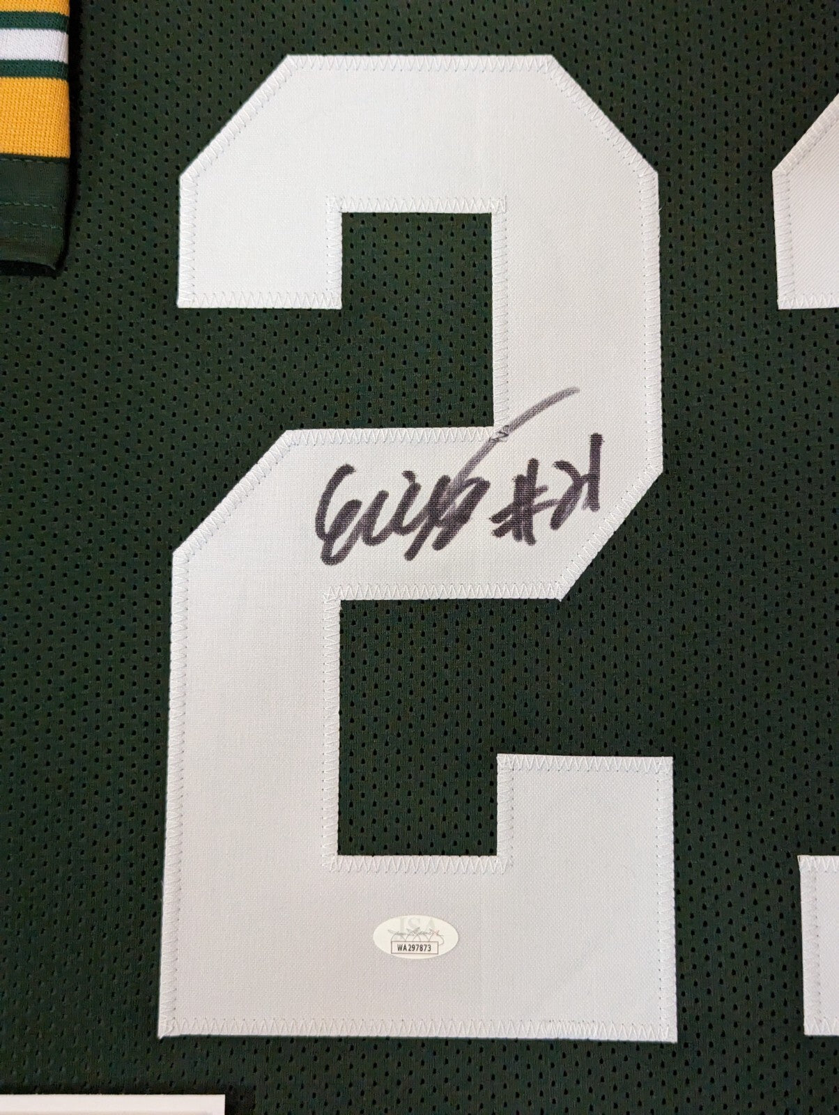 Framed Green Bay Packers Eric Stokes Autographed Signed Jersey Jsa Coa