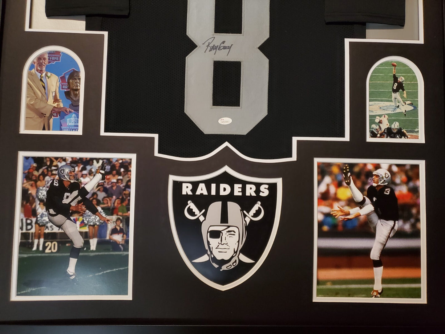 Framed Oakland Raiders Ray Guy Autographed Signed Jersey Jsa Coa