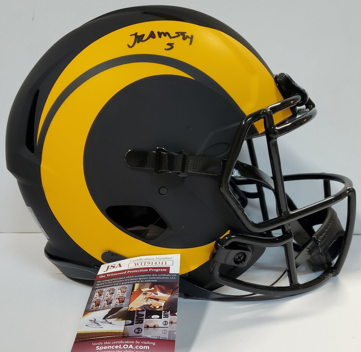 La Rams Jalen Ramsey Autograph Signed Full Size Authentic Eclipse Helmet Jsa Coa