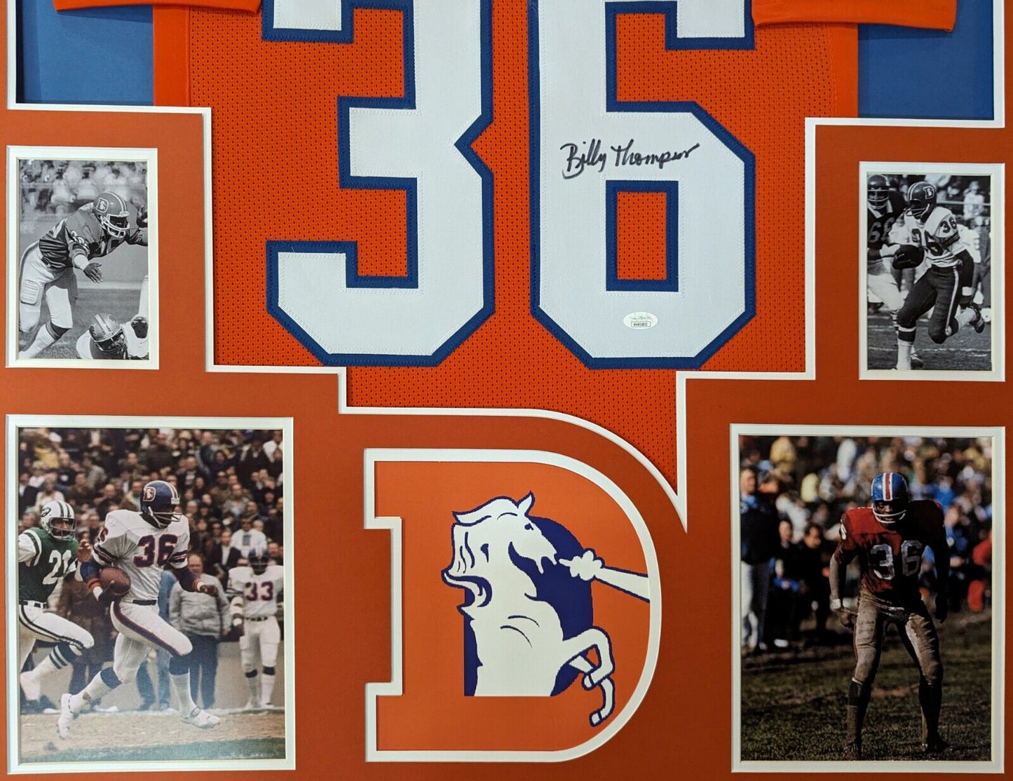 MVP Authentics Framed Denver Broncos Billy Thompson Autographed Signed Jersey Jsa Coa 450 sports jersey framing , jersey framing