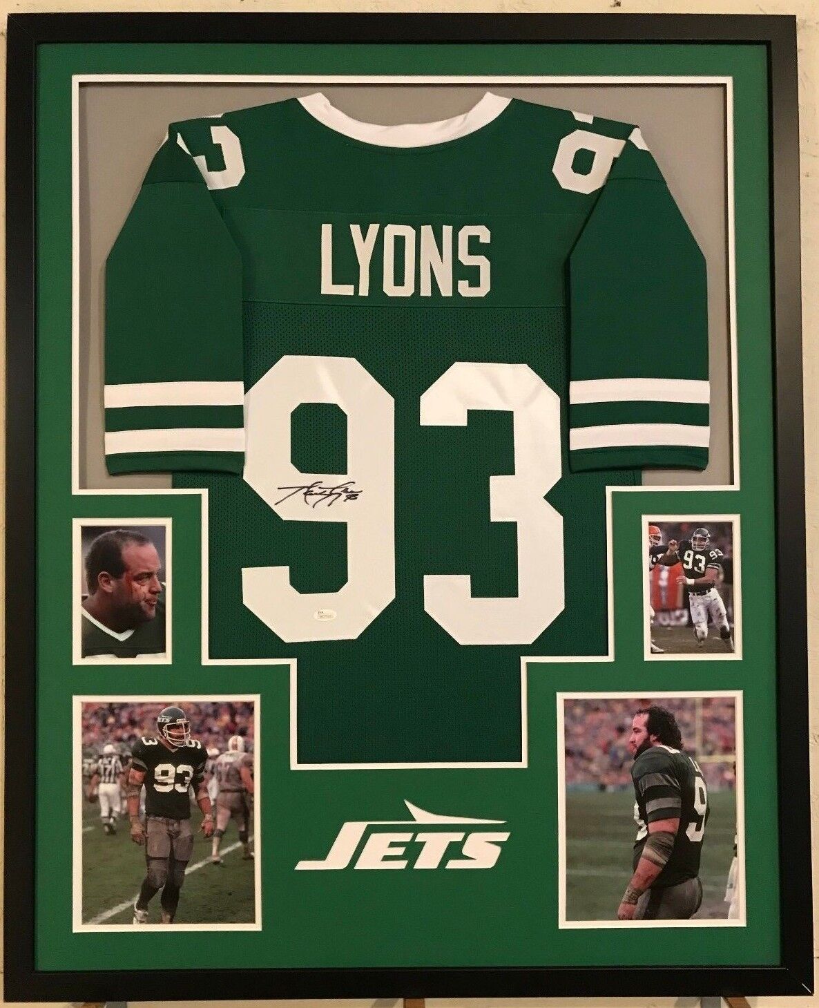 MVP Authentics Framed Marty Lyons Autographed Signed New York Jets Jersey Jsa Coa 450 sports jersey framing , jersey framing