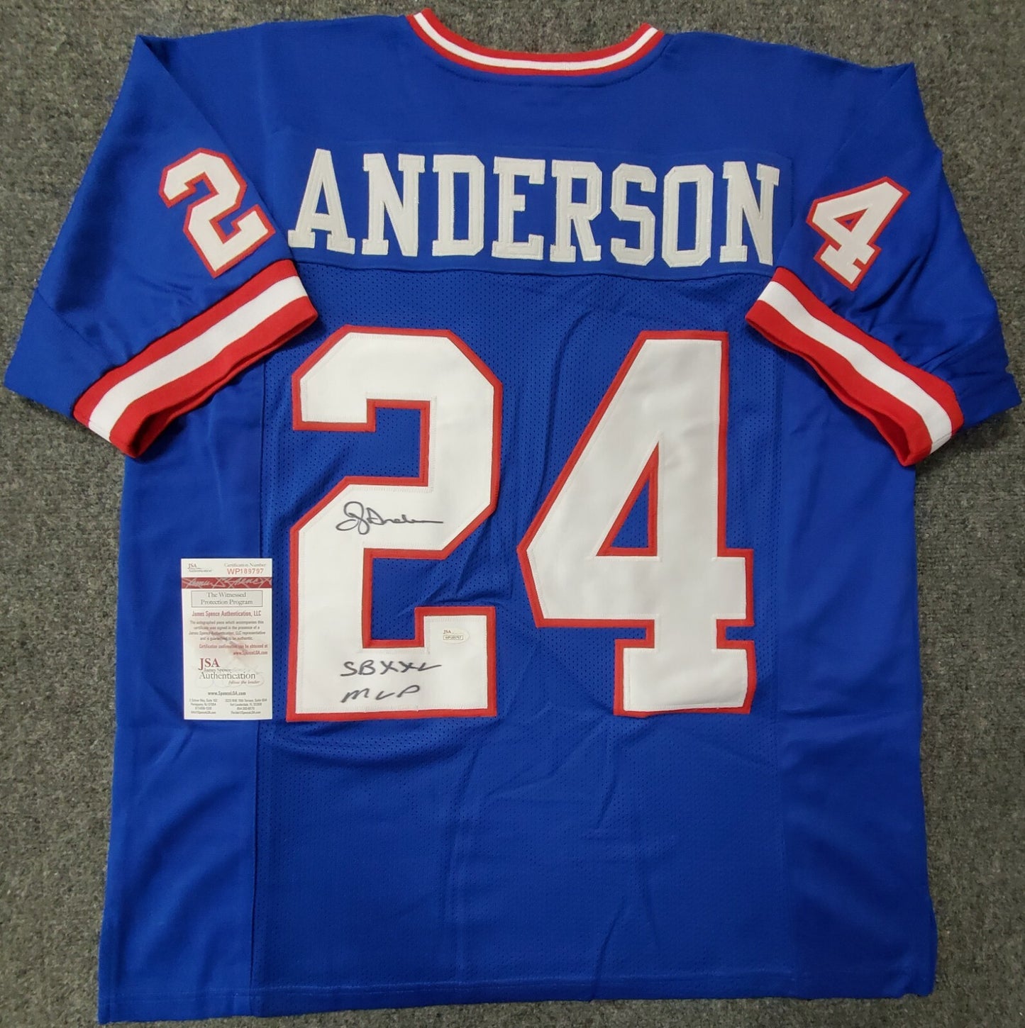 Ottis Anderson Autographed Signed Inscribed N.Y. Giants Jersey Jsa  Coa