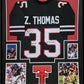 Framed Texas Tech Red Raiders Zach Thomas Autographed Inscribed Jersey Jsa