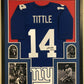 Framed New York Giants Y.A. Tittle Autographed Signed Inscribed Jersey Jsa Coa