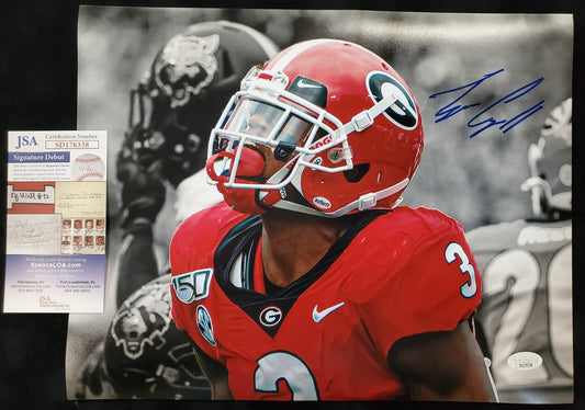 Georgia Bulldogs Tyson Campbell Autographed Signed 11X14 Photo Jsa Coa
