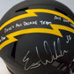 San Diego Chargers Eric Weddle Signed 3X Insc Full Sz Eclipse Rep Helmet Jsa Coa