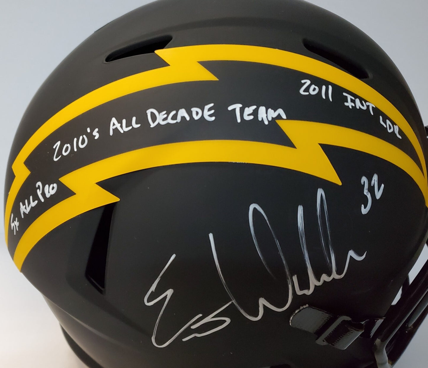 San Diego Chargers Eric Weddle Signed 3X Insc Full Sz Eclipse Rep Helmet Jsa Coa