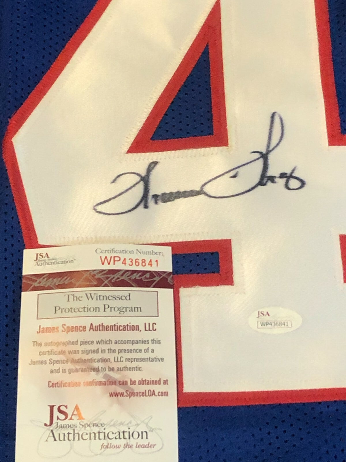 Buffalo Bills Thurman Thomas Autographed Signed Jersey Jsa  Coa