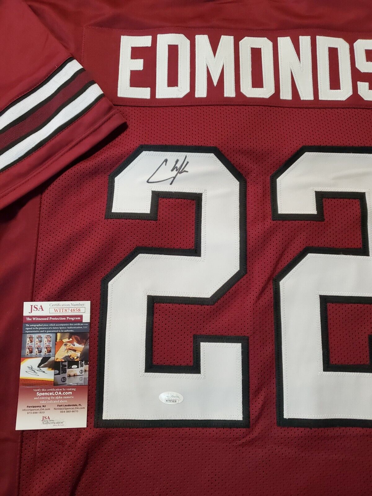 Fordham Rams Chase Edmonds Autographed Signed Jersey Jsa Coa