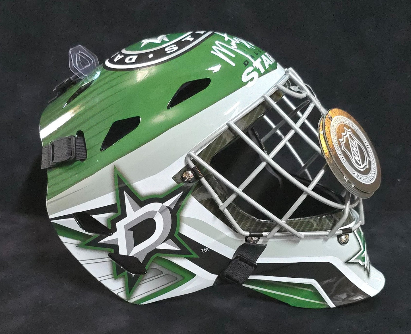 Dallas Stars Marty Turco Signed Replica Helmet Jsa Coa