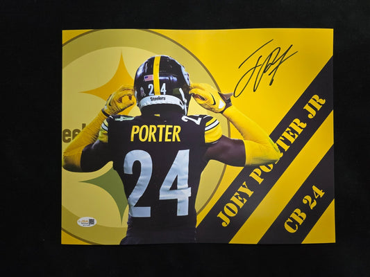 Pittsburgh Steelers Joey Porter Jr Autographed 11X14 Photo Jsa Hologram