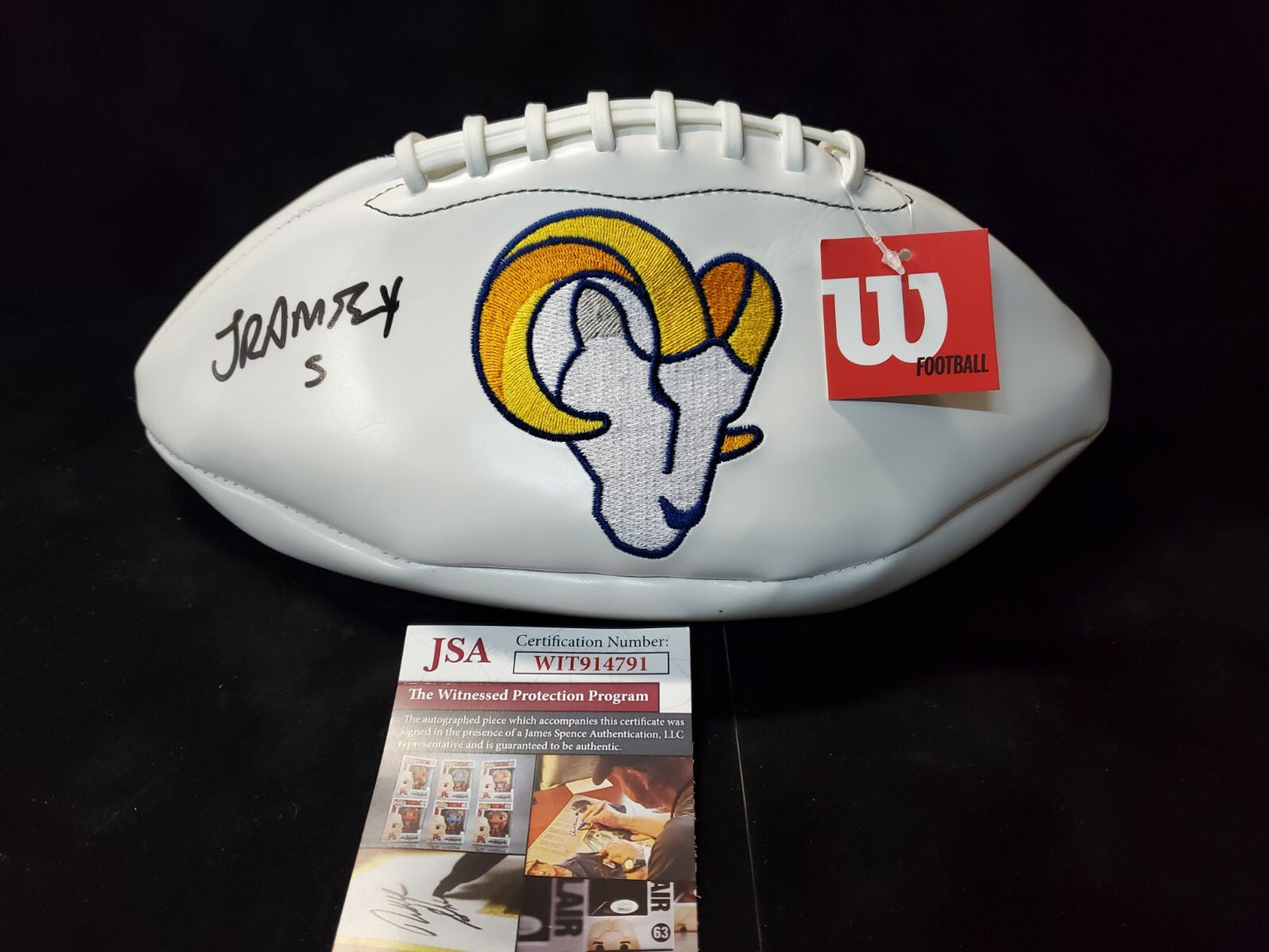 Los Angeles Rams Jalen Ramsey Autographed Signed Rams Logo Football Jsa Coa