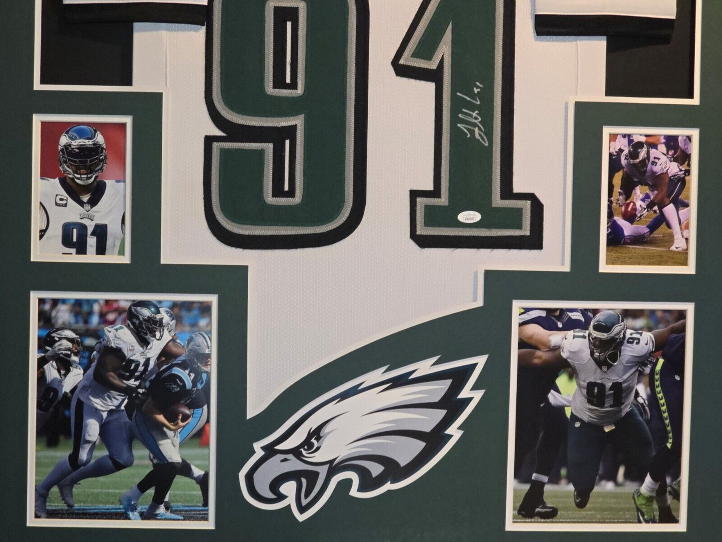 Framed Philadelphia Eagles Fletcher Cox Autographed Signed Jersey Jsa Coa