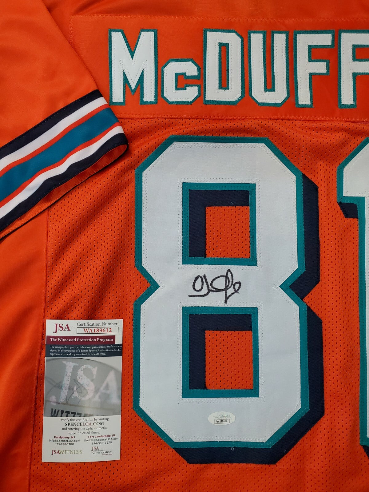Miami Dolphins Oj Mcduffie Autographed Signed Jersey Jsa  Coa