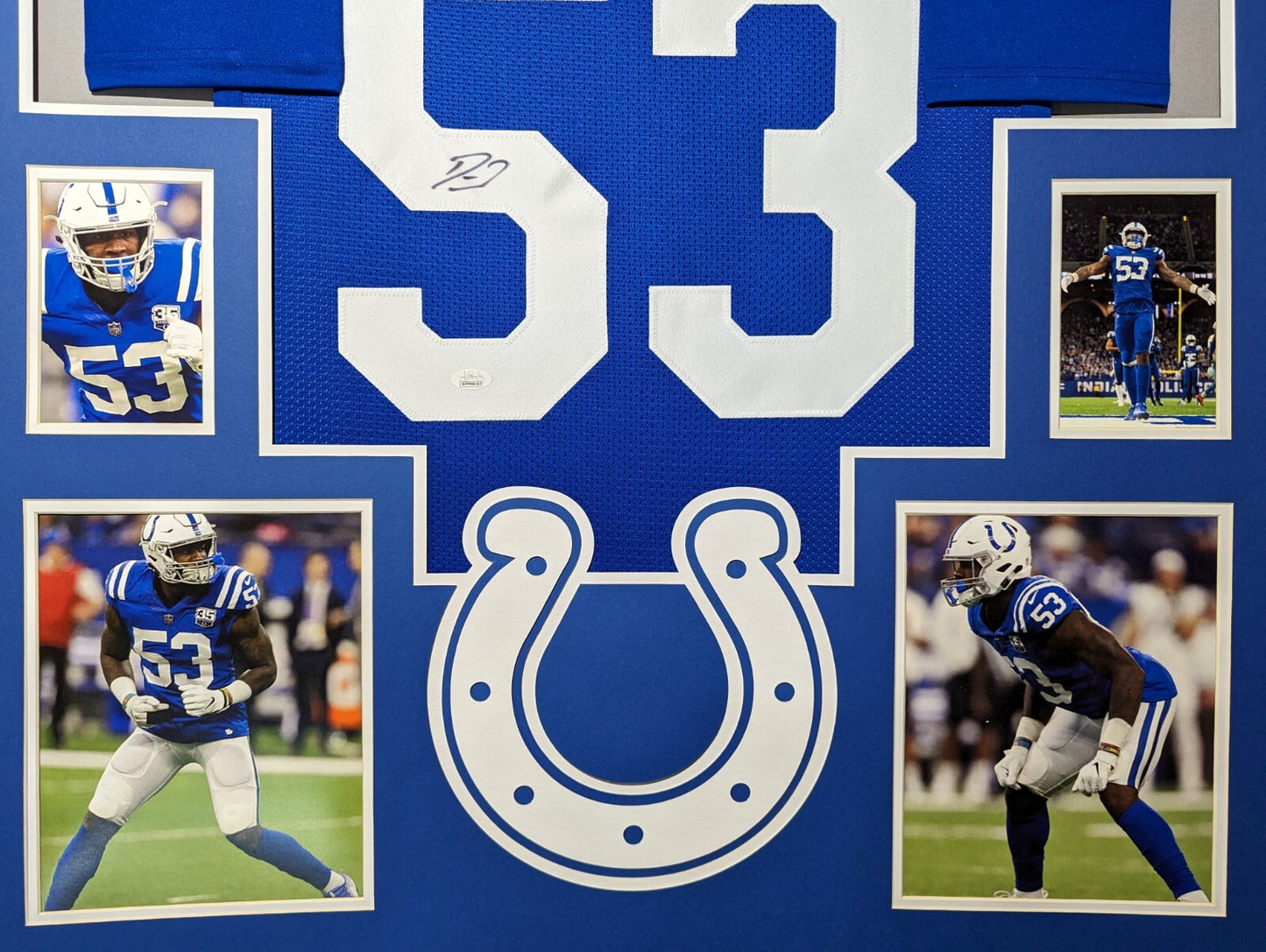 Framed Indianapolis Colts Darius Shaquille Leonard Signed Jersey Jsa Coa